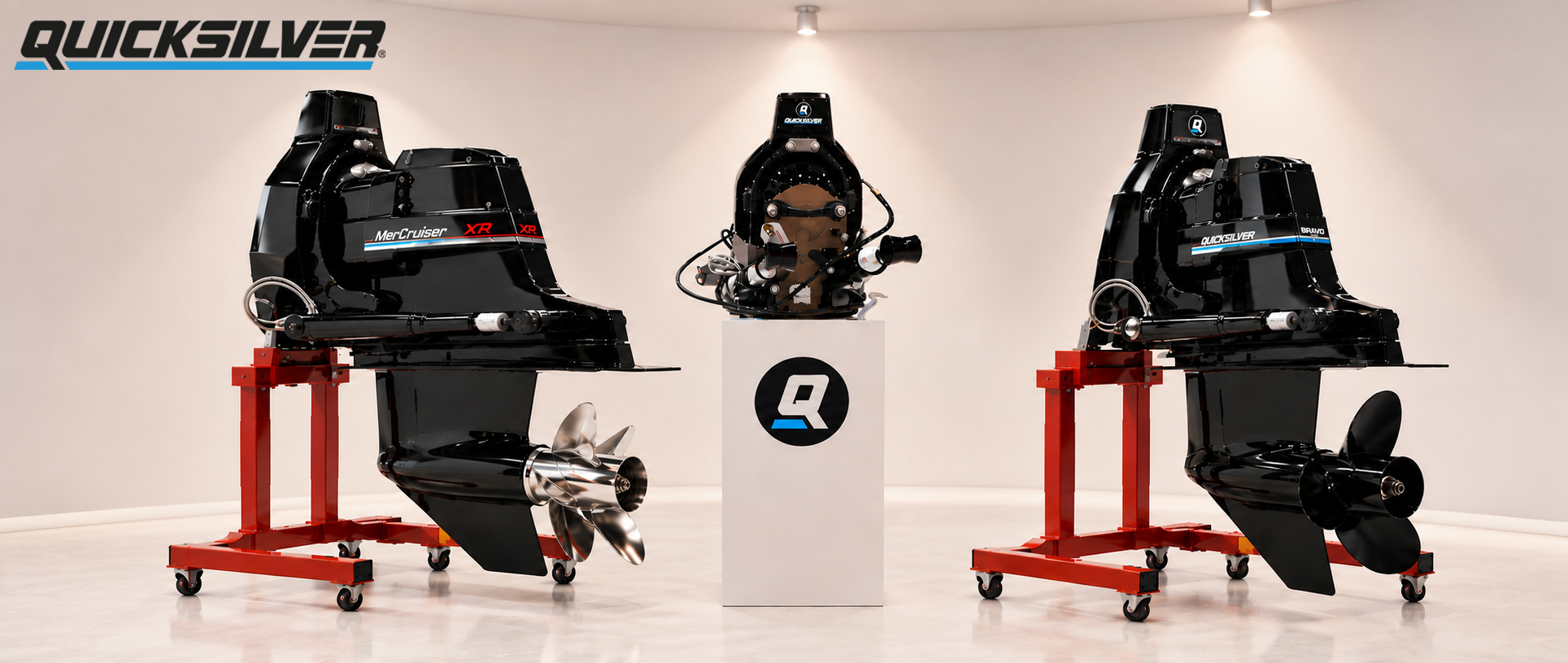 MerCruiser originaldrev och sköldar tillverkade av Quicksilver